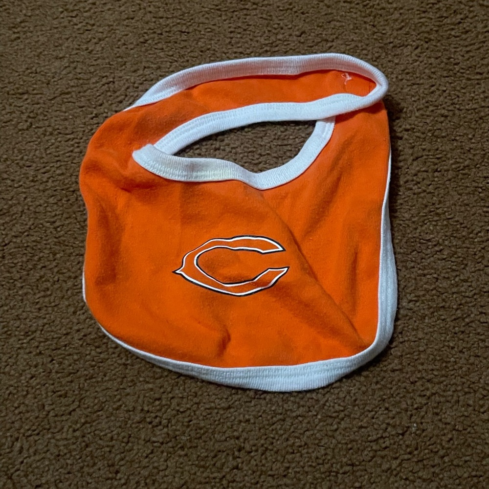 Orange Chicago Bears bib